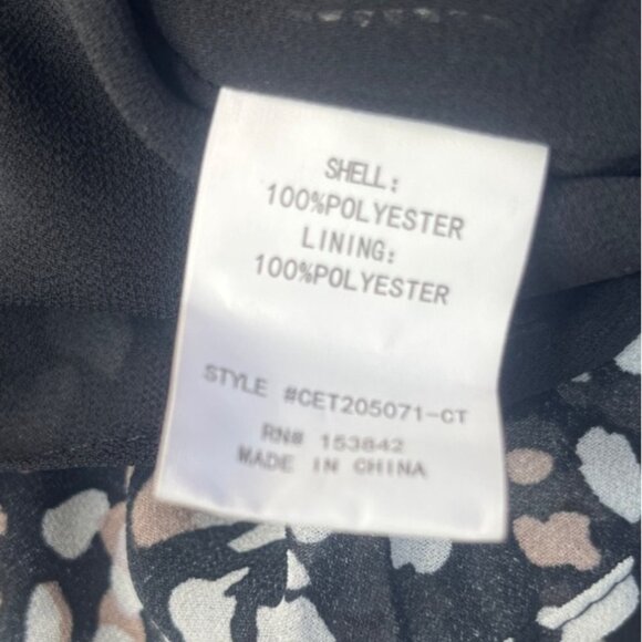 Melloday Floral Print Dress Medium Black White New Lined Short - Picture 8 of 10